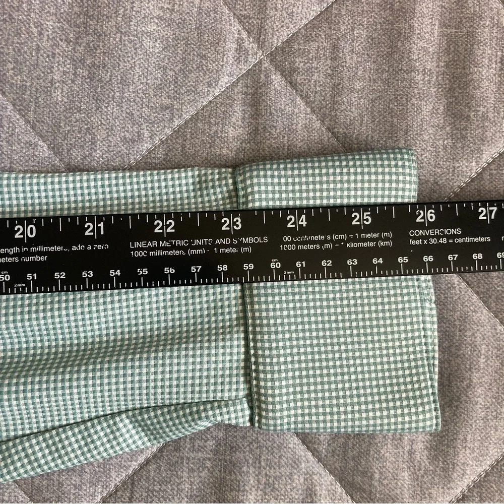 Mizzen + Main Long Sleeve Button Up Shirt Mens Large Trim Fit Green Nylon Poly - Picture 10 of 11